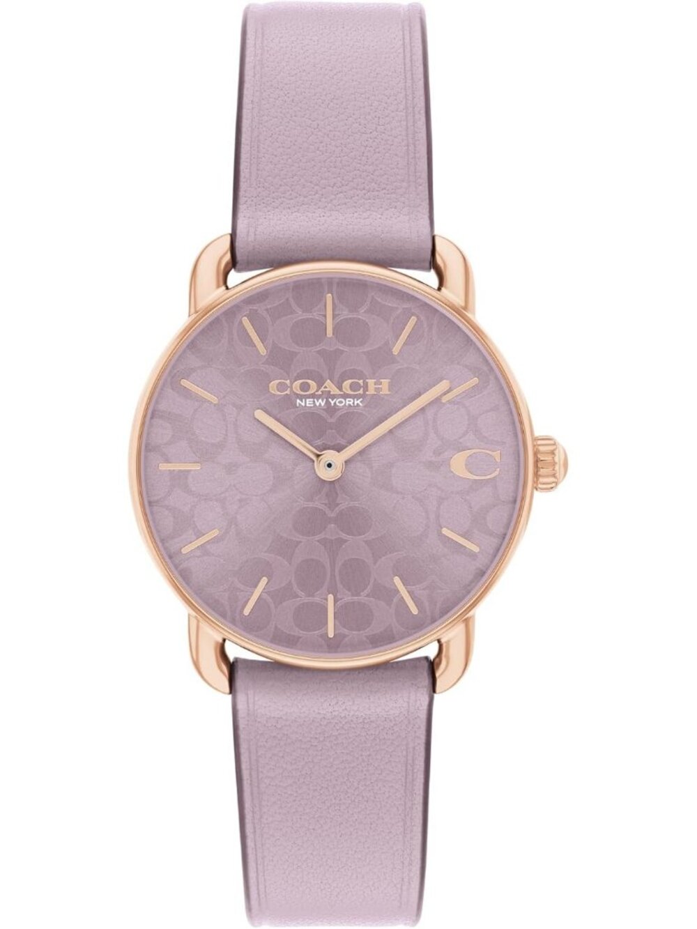 Women’s Purple Stainless Steel Case Leather Strap Minimalist Dial Wrist Watches